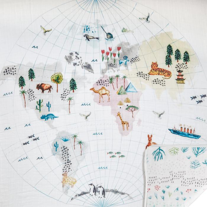 aden anais around the world english map classic muslin dream blanket