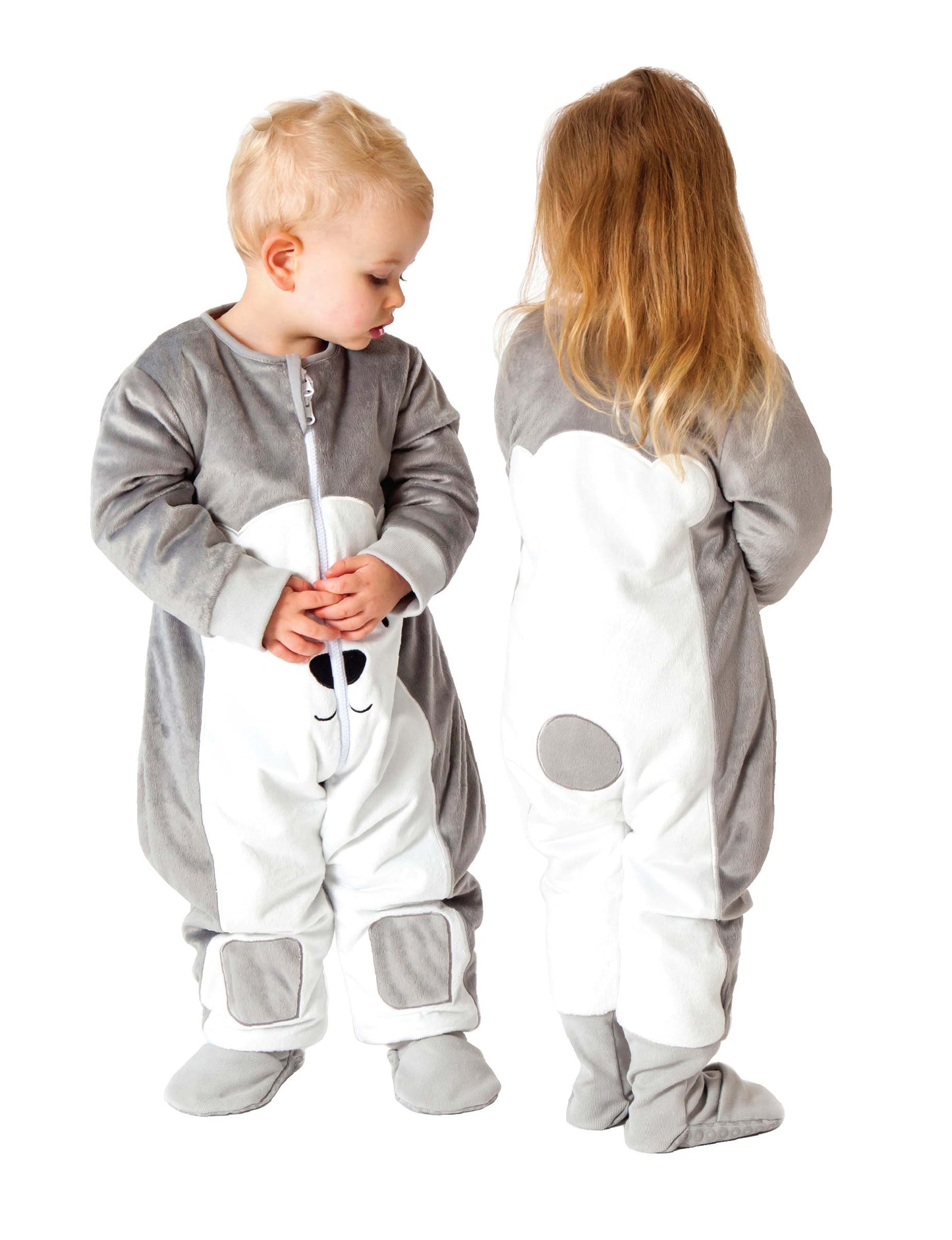 babystudio warmies with arms and legs cotton/fleece 3.0 tog - polar bear & koala bear