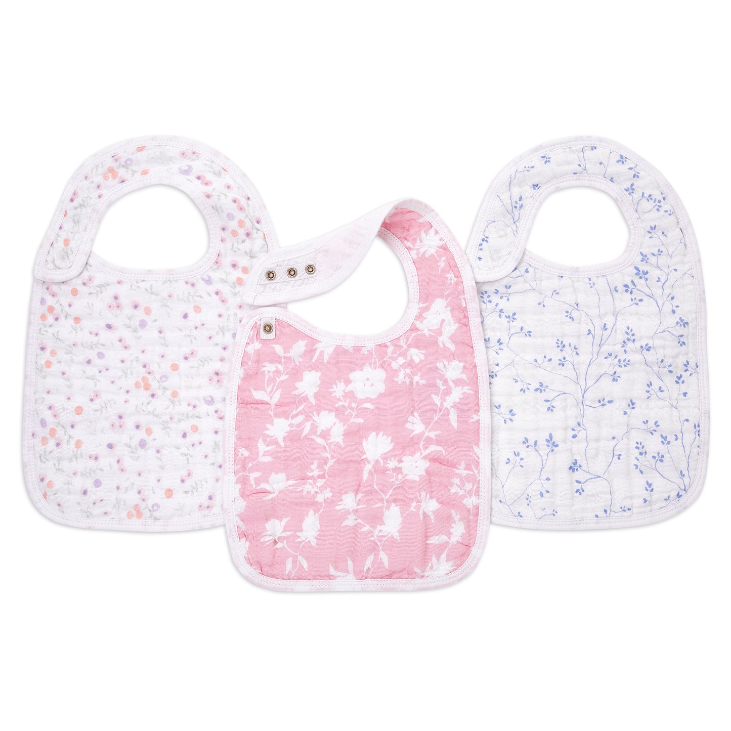 aden + anais ma fleur classic 3-pk snap bibs