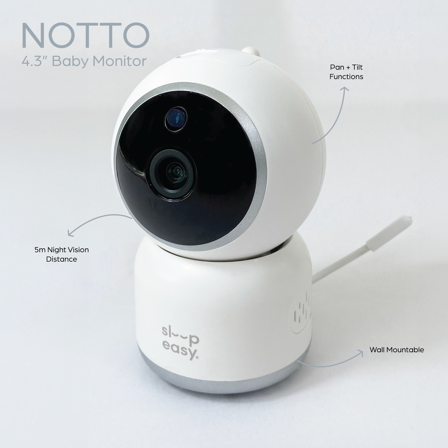 Notto - 4.3'/10.9cm Crystal Clear Baby Monitor