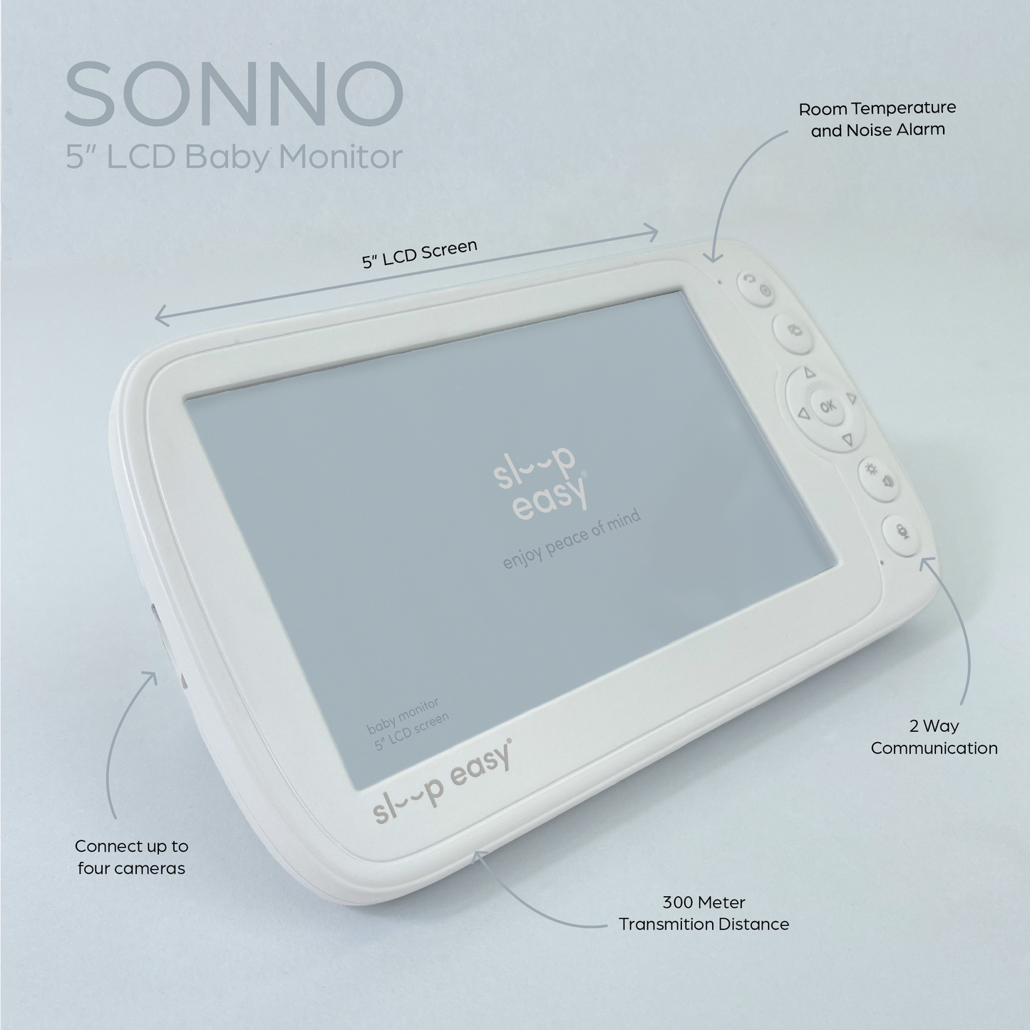 Sonno - 5"/12.7cm Crystal Clear Baby Monitor CAMERA