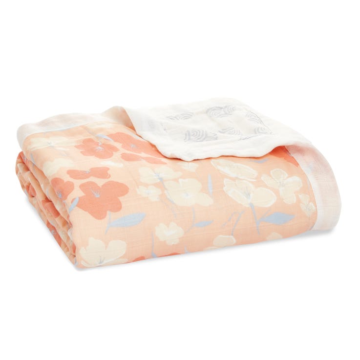 aden + anais Koi Pond Cherry Blossoms silky soft bamboo muslin dream blanket