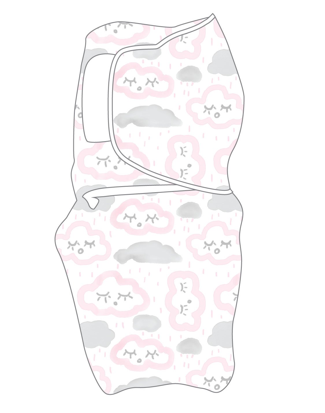 Swaddlewrap Small CLOUDS - PINK